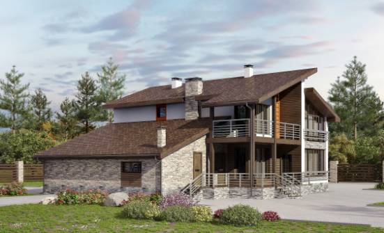 240-004-П Проект двухэтажного дома с мансардой, гараж, уютный загородный дом из поризованных блоков Мценск | Проекты домов от House Expert