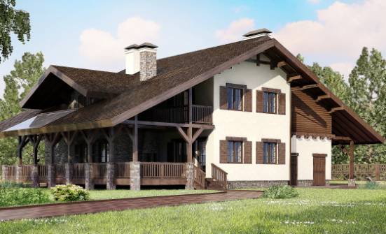 320-001-П Проект двухэтажного дома с мансардой и гаражом, огромный дом из кирпича Ливны | Проекты домов от House Expert