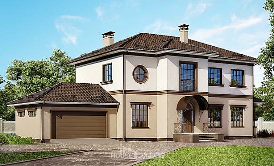 290-004-Л Проект двухэтажного дома и гаражом, большой дом из кирпича Мценск | Проекты домов от House Expert