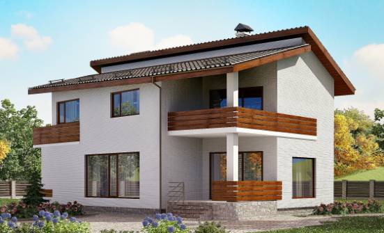 180-009-П Проект двухэтажного дома с мансардой, современный домик из кирпича Орел | Проекты домов от House Expert