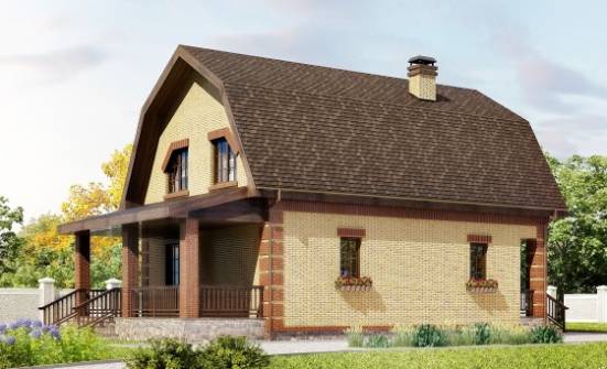 130-005-Л Проект двухэтажного дома мансардой, небольшой коттедж из керамзитобетонных блоков Орел | Проекты домов от House Expert