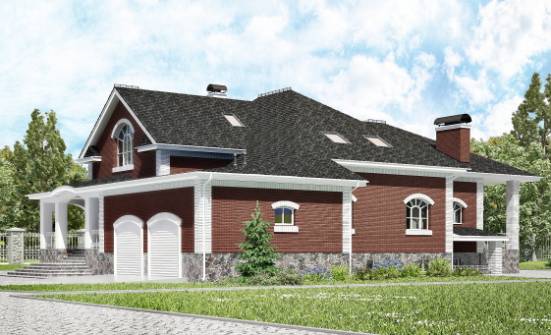 600-001-П Проект трехэтажного дома с мансардой и гаражом, уютный коттедж из газосиликатных блоков Мценск | Проекты домов от House Expert