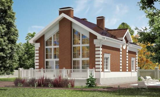 160-009-П Проект двухэтажного дома с мансардным этажом, недорогой коттедж из блока Ливны | Проекты домов от House Expert