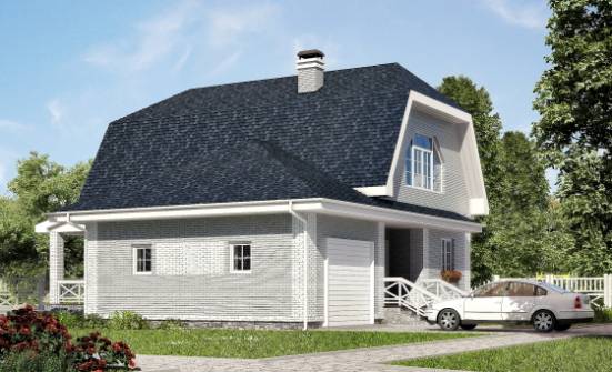 160-006-Л Проект двухэтажного дома мансардой и гаражом, классический коттедж из бризолита Ливны | Проекты домов от House Expert