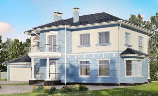 285-003-Л Проект двухэтажного дома и гаражом, просторный коттедж из кирпича Орел | Проекты домов от House Expert