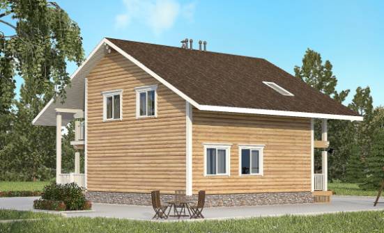 130-001-П Проект двухэтажного дома с мансардой, простой коттедж из дерева Ливны | Проекты домов от House Expert