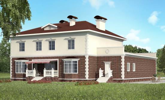 380-001-Л Проект двухэтажного дома и гаражом, современный домик из кирпича Орел | Проекты домов от House Expert