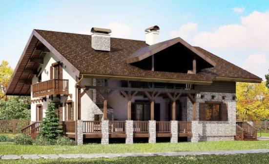 250-003-П Проект двухэтажного дома с мансардой, классический загородный дом из газосиликатных блоков Ливны | Проекты домов от House Expert