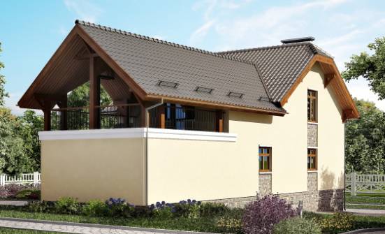 255-003-П Проект трехэтажного дома с мансардой и гаражом, классический домик из бризолита Орел | Проекты домов от House Expert