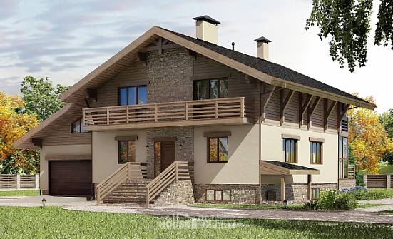 420-001-Л Проект трехэтажного дома с мансардой и гаражом, классический домик из кирпича Мценск | Проекты домов от House Expert