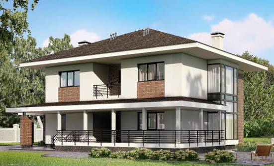 275-002-П Проект двухэтажного дома, гараж, огромный загородный дом из кирпича Ливны | Проекты домов от House Expert