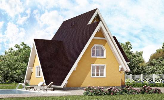 155-008-П Проект двухэтажного дома с мансардой, современный загородный дом из дерева Ливны | Проекты домов от House Expert