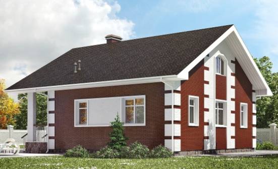 115-001-П Проект двухэтажного дома с мансардным этажом, небольшой дом из поризованных блоков Ливны | Проекты домов от House Expert