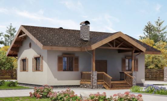 090-002-Л Проект одноэтажного дома, простой загородный дом из кирпича Ливны | Проекты домов от House Expert