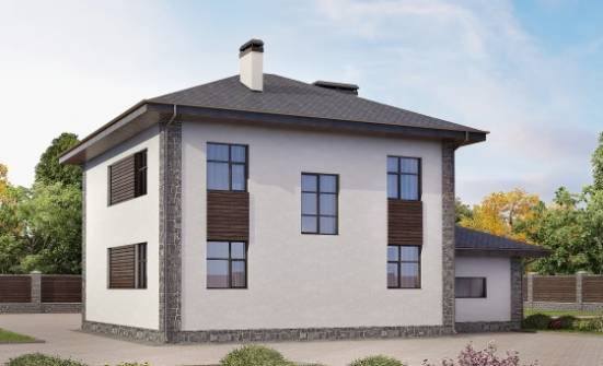 185-004-Л Проект двухэтажного дома, гараж, красивый загородный дом из пеноблока Мценск | Проекты домов от House Expert