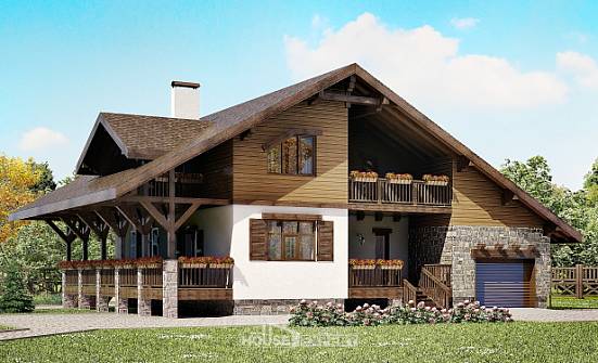 220-005-П Проект двухэтажного дома с мансардным этажом и гаражом, классический дом из кирпича Мценск | Проекты домов от House Expert