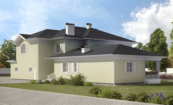 410-002-Л Проект двухэтажного дома и гаражом, уютный загородный дом из керамзитобетонных блоков Ливны | Проекты домов от House Expert