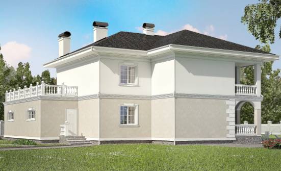 340-002-П Проект двухэтажного дома, гараж, большой домик из кирпича Ливны | Проекты домов от House Expert