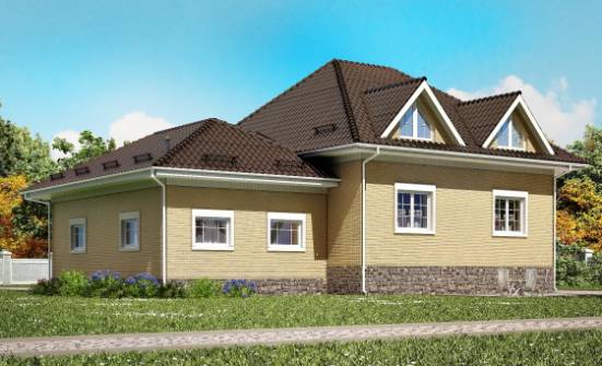 400-001-П Проект трехэтажного дома с мансардой, гараж, огромный коттедж из бризолита Ливны | Проекты домов от House Expert