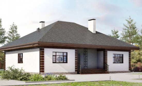 135-003-П Проект одноэтажного дома, небольшой домик из пеноблока Ливны | Проекты одноэтажных домов от House Expert