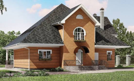 310-001-П Проект двухэтажного дома с мансардным этажом, классический домик из поризованных блоков Мценск | Проекты домов от House Expert