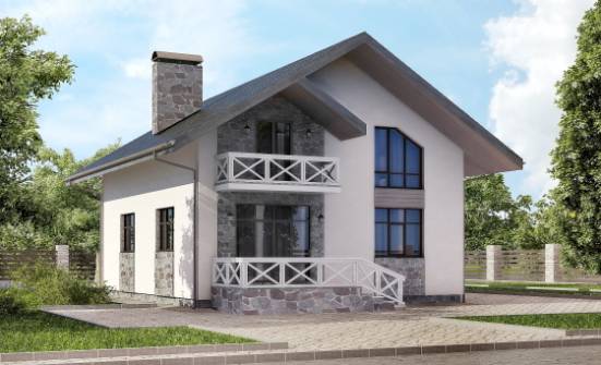 155-001-Л Проект двухэтажного дома с мансардой, гараж, классический загородный дом из бризолита Ливны | Проекты домов от House Expert