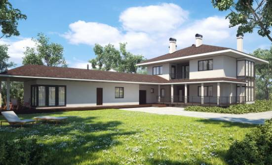 340-001-П Проект двухэтажного дома и гаражом, классический дом из кирпича Ливны | Проекты домов от House Expert