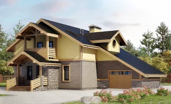 180-011-П Проект двухэтажного дома с мансардным этажом и гаражом, экономичный домик из блока Ливны | Проекты домов от House Expert