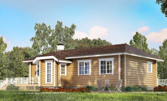095-001-Л Проект одноэтажного дома, уютный домик из бревен Орел | Проекты домов от House Expert
