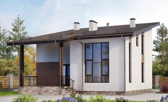 140-005-П Проект двухэтажного дома с мансардным этажом, недорогой домик из бризолита Ливны | Проекты домов от House Expert