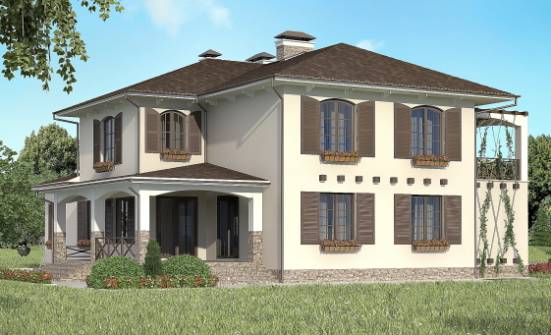 285-002-П Проект двухэтажного дома, гараж, классический коттедж из кирпича Ливны | Проекты домов от House Expert