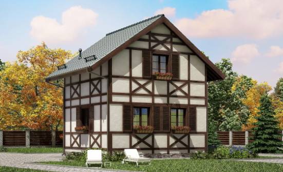 060-002-П Проект двухэтажного дома с мансардным этажом, скромный загородный дом из дерева Мценск | Проекты домов от House Expert