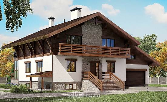 420-001-П Проект трехэтажного дома мансардой, гараж, огромный коттедж из кирпича Ливны | Проекты домов от House Expert