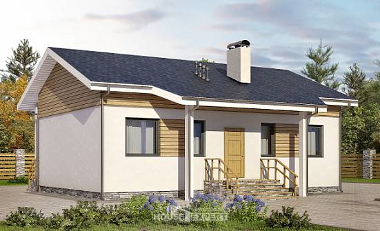 080-004-П Проект одноэтажного дома, современный домик из газосиликатных блоков Ливны | Проекты домов от House Expert