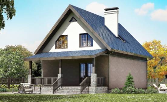 130-003-П Проект двухэтажного дома мансардой, простой загородный дом из пеноблока Мценск | Проекты домов от House Expert