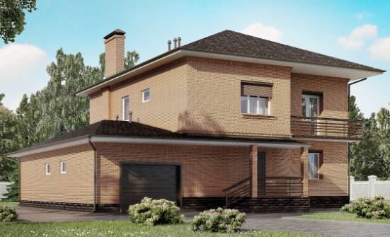 245-003-Л Проект двухэтажного дома и гаражом, современный дом из кирпича Ливны | Проекты домов от House Expert