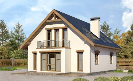 155-012-П Проект двухэтажного дома мансардой, современный коттедж из теплоблока Орел | Проекты домов от House Expert