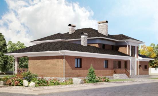 520-002-Л Проект трехэтажного дома, гараж, классический загородный дом из арболита Мценск | Проекты домов от House Expert