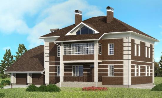 505-002-Л Проект трехэтажного дома и гаражом, просторный домик из кирпича Орел | Проекты домов от House Expert