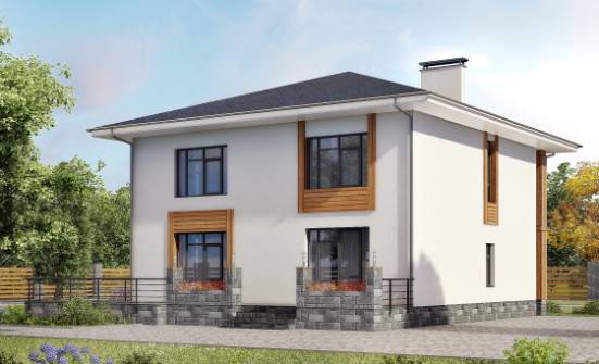 180-015-П Проект двухэтажного дома, простой загородный дом из арболита Мценск | Проекты домов от House Expert
