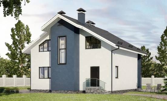 150-005-П Проект двухэтажного дома мансардный этаж, уютный домик из бризолита Орел | Проекты домов от House Expert