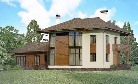 300-001-П Проект двухэтажного дома, современный коттедж из кирпича Ливны | Проекты домов от House Expert