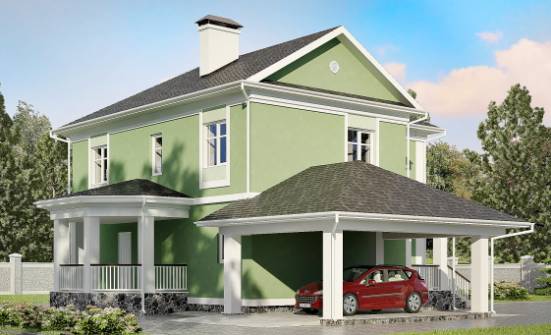 170-001-Л Проект двухэтажного дома и гаражом, простой загородный дом из пеноблока Орел | Проекты домов от House Expert