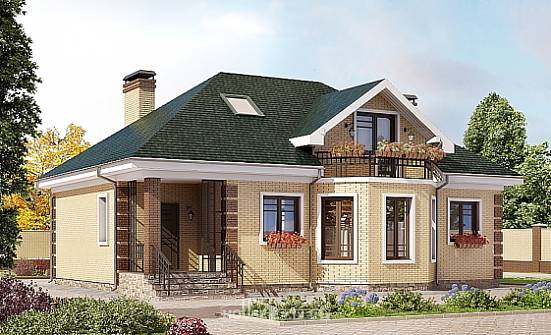 150-013-Л Проект двухэтажного дома мансардный этаж, доступный загородный дом из кирпича Мценск | Проекты домов от House Expert