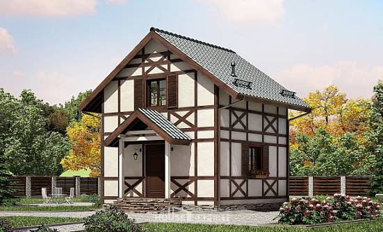 060-002-П Проект двухэтажного дома с мансардным этажом, скромный загородный дом из дерева Мценск | Проекты домов от House Expert