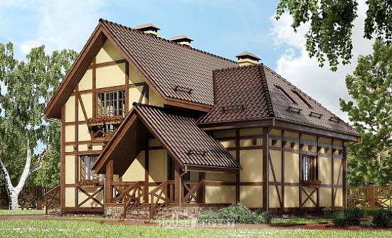 160-003-П Проект двухэтажного дома с мансардой, красивый коттедж из теплоблока Орел | Проекты домов от House Expert
