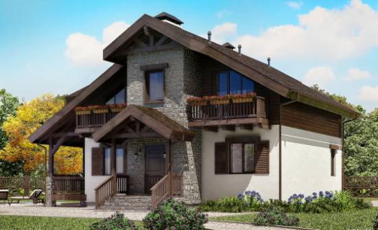 150-004-Л Проект двухэтажного дома с мансардой, простой загородный дом из арболита Орел | Проекты домов от House Expert