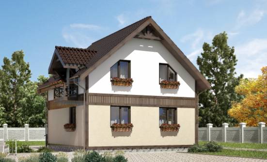 105-001-П Проект двухэтажного дома мансардой, бюджетный дом из керамзитобетонных блоков Орел | Проекты домов от House Expert
