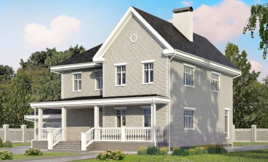 190-001-Л Проект двухэтажного дома, гараж, средний загородный дом из кирпича Мценск | Проекты домов от House Expert