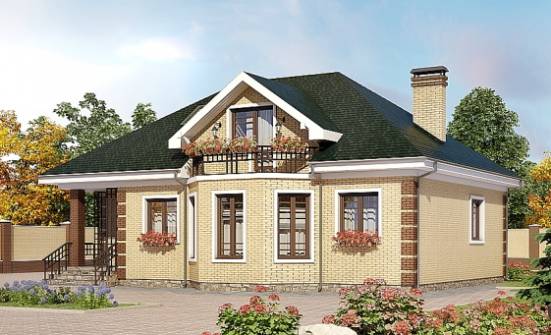 150-013-Л Проект двухэтажного дома мансардный этаж, доступный загородный дом из кирпича Мценск | Проекты домов от House Expert